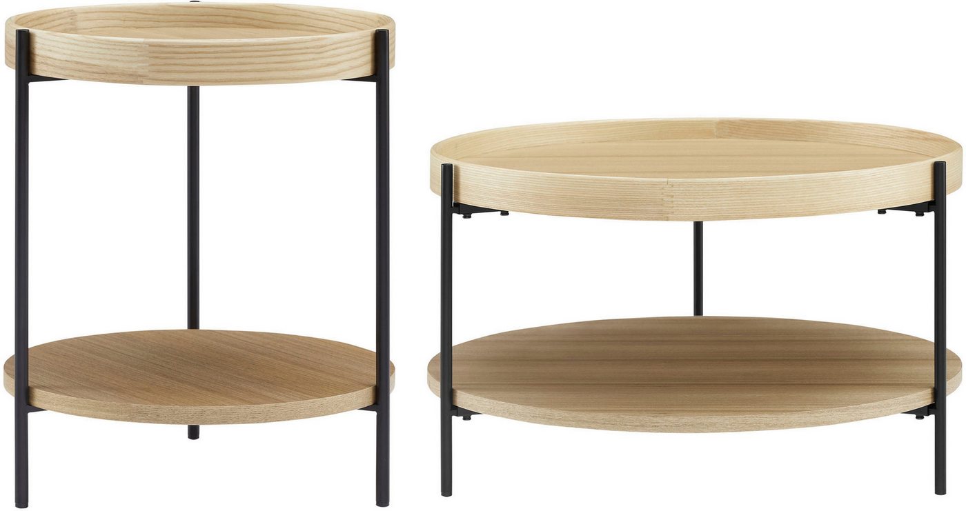 SalesFever Couchtisch Couchtisch in stilvoller Optik (Set, 2-St), mit je 2 Ablageflächen von SalesFever