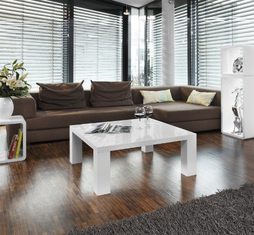 SalesFever Couchtisch Luke weiß hochglänzend L 90 x B 90 x H 40cm von SalesFever