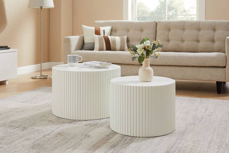 SalesFever Couchtisch New Orleans stilvoller Couchtisch (Set, 2-St), mit umlaufender Rillenstruktur von SalesFever