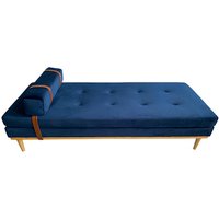 SalesFever Daybed, Samt, mit Kopf- und Nackenstütze - blau von SalesFever