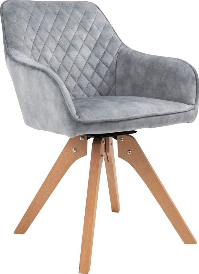 SalesFever Essgruppe, (5-tlg), Tischbreite 180 cm, Stühle 180° drehbar, mit Samtverlours von SalesFever