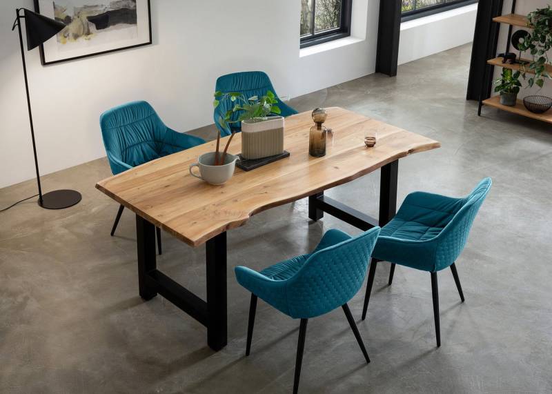 SalesFever Essgruppe Esszimmerausstattung aus Holz und Metall, (Set, 5-tlg), Essgruppe im stilvollen Look mit 4 Stühlen von SalesFever