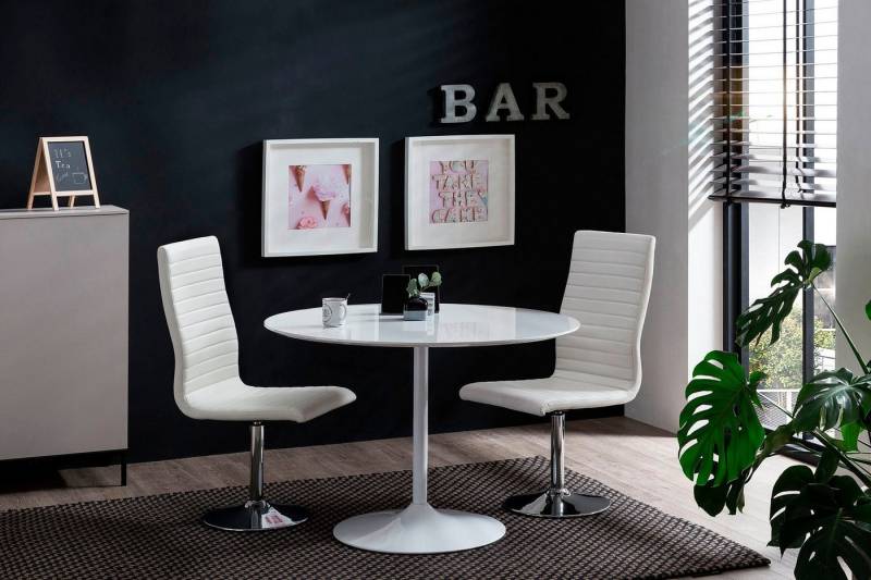 SalesFever Essgruppe Dijon - Essgruppe im zeitgemäßen Stil, (Set, 5-tlg), bestehend aus Tulpentisch und Drehstühlen von SalesFever