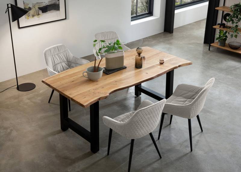 SalesFever Essgruppe Esszimmerausstattung aus Holz und Metall von SalesFever