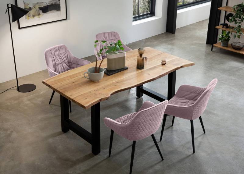 SalesFever Essgruppe Esszimmerausstattung aus Holz und Metall von SalesFever