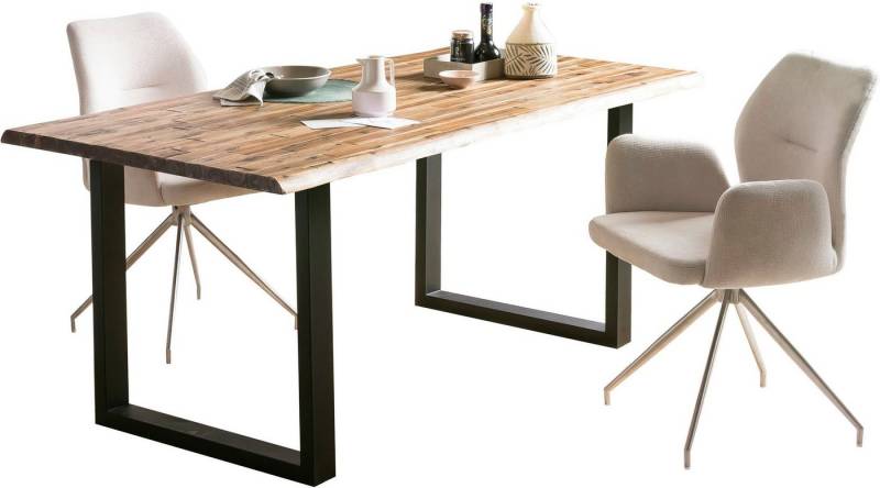 SalesFever Esstisch Design Esstisch für stilvolles Ambiente, Doppelt lackierte Tischplatte für Langlebigkeit von SalesFever