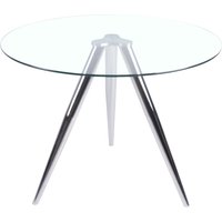 SalesFever Esstisch rund mit Glasplatte und Chromgestell Ø100 cm von SalesFever