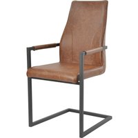SalesFever Esszimmerstuhl 2er Set hellbraun Kunstleder-Optik Metallgestell schwarz SalesFever Esszimmerstuhl 2er Set hellbraun Kunstleder-Optik Metallgestell schwarz von SalesFever
