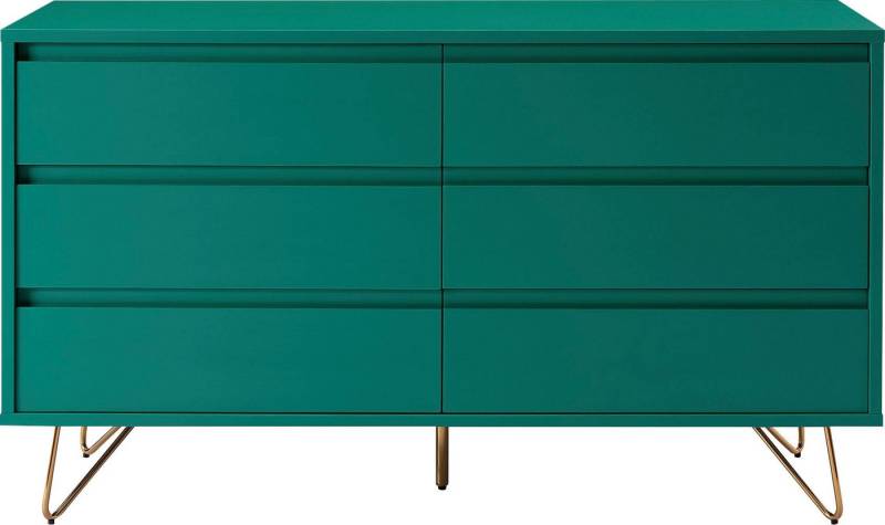 SalesFever Kommode Bolton Design Sideboard mit Stauraum, Haarnadelbeine aus Metall mit Messinglegierung von SalesFever