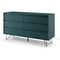 SalesFever Kommode, Mitteldichte Faserplatte/Metall, blau/goldfarben von SalesFever