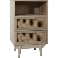 SalesFever Kommode, Mitteldichte Faserplatte/PaulowniaHolz/Rattan, Natur - beige von SalesFever