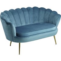 SalesFever Muschelsofa, Höhe: 78 cm, blau/goldfarben von SalesFever