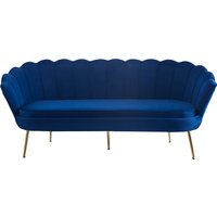 SalesFever Muschelsofa 3-Sitzer aus Samt Dunkelblau von SalesFever