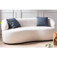 SalesFever Nierensofa 2-Sitzer Bouclé Stoff Weiß 170x95x70 cm von SalesFever