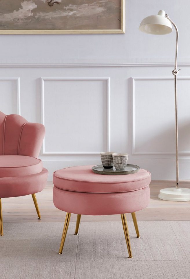 SalesFever Polsterhocker Calm Gepolsterter Hocker mit Charme, mit hohem Sitzkissen SalesFever Polsterhocker Calm Gepolsterter Hocker mit Charme, mit hohem Sitzkissen von SalesFever