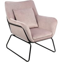 SalesFever Relaxsessel, BxH: 68 x 82 cm, Samt (100% Polyester)/Metall - rosa von SalesFever