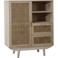 SalesFever Sideboard, natur, Mitteldichte Faserplatte (MDF)/paulowniaholz/rattan - beige von SalesFever