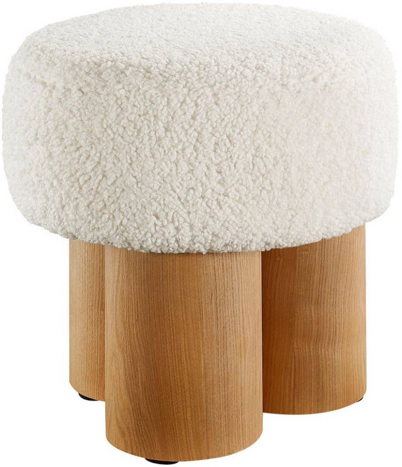 SalesFever Sitzhocker (1 St), mit Sitzfläche aus Teddyfell von SalesFever