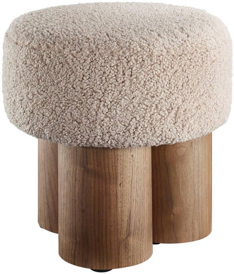 SalesFever Sitzhocker (1 St), mit Sitzfläche aus Teddyfell von SalesFever
