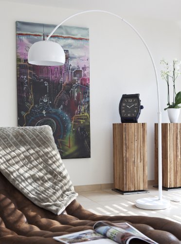 SalesFever Steh-Lampe weiß lackiert mit Dimmer und Fuß aus Marmor 205x170 cm | Big Mess | Steh-Leuchte groß mit kugelförmigen Lampenschirm | Bogen-Lampe für Wohnzimmer 205cm x 170cm SalesFever Steh-Lampe weiß lackiert mit Dimmer und Fuß aus Marmor 205x170 cm | Big Mess | Steh-Leuchte groß mit kugelförmigen Lampenschirm | Bogen-Lampe für Wohnzimmer 205cm x 170cm von SalesFever