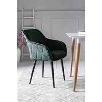 SalesFever Armlehnstuhl "Komfortabler Esszimmerstuhl mit Stil", Samtvelours, mit Diamantsteppung auf der Rückseite von Salesfever