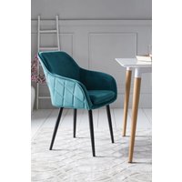 SalesFever Armlehnstuhl "Komfortabler Esszimmerstuhl mit Stil", Samtvelours, mit Diamantsteppung auf der Rückseite von Salesfever
