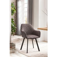 SalesFever Armlehnstuhl "Cardiff Bequemer Esszimmerstuhl" (Set) 2 Stk.Edles Doppelset: Rückenlehnen mit charmanter Rautensteppung von Salesfever