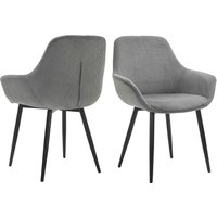 SalesFever Armlehnstuhl "Komfortabler Esszimmerstuhl im zeitlosen Design" (Set) 2 Stk.Bezug in Cord-Optik von Salesfever