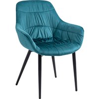 SalesFever Armlehnstuhl "Stilvoller Esszimmerstuhl für Komfort" () Esszimmerstuhl, Wabensteppung aussen, Quersteppung innen, Metallfüße von Salesfever