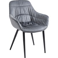 SalesFever Armlehnstuhl "Stilvoller Esszimmerstuhl für Komfort" () Esszimmerstuhl, Wabensteppung aussen, Quersteppung innen, Metallfüße von Salesfever