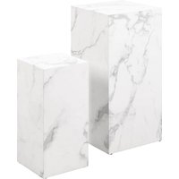 SalesFever Beistelltisch "Set an eleganten Beistelltischen" Set, foliert mit Melaminfolie in Marmoroptik von Salesfever