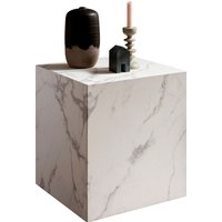 SalesFever Beistelltisch "Design-Tisch für jeden Raum" Quadratisch, 45x45 cm, charmant in Marmoroptik foliert von Salesfever