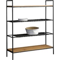 SalesFever Bücherregal "York Design-Regal für stilvolle Ordnung" Mattschwarze Polyrattan Ablageböden - Stil trifft Funktionalität von Salesfever