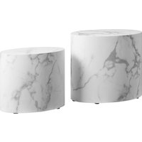SalesFever Couchtisch "Almeria" 2er-Set, oval, in Marmoroptik foliert von Salesfever