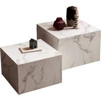 SalesFever Couchtisch "Almeria Bestelltisch", (Set, 2 St., 2er Set), quadratisch, in Marmoroptik foliert von Salesfever