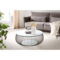 SalesFever Couchtisch "Couchtisch im minimalistischen Stil" 10 mm starke Klarglasplatte mit Marmordruck von Salesfever