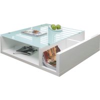 SalesFever Couchtisch "Wohnzimmer-Tisch im skandinavischen Stil" Praktisch mit seitlichem Magazinfach von Salesfever