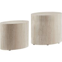 SalesFever Couchtisch "Almeria Beistelltisch", (Set, 2 St., 2er Set), oval, in Travertinoptik von Salesfever