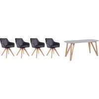 SalesFever Essgruppe, (5-tlg.), Tischbreite 180 cm, Stühle 180 drehbar, mit Samtverlours von Salesfever