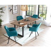 SalesFever Essgruppe, (Set, 5 tlg.), Stühle mit 360 Drehplatte unter der Sitzfläche, mit echter Baumkante von Salesfever