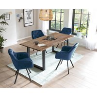 SalesFever Essgruppe, (Set, 5 tlg.), Stühle mit 360 Drehplatte unter der Sitzfläche, mit echter Baumkante von Salesfever