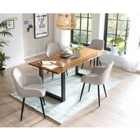 SalesFever Essgruppe, (Set, 5 tlg.), Tischplatte mit echter Baumkante von Salesfever