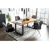 SalesFever Essgruppe "Stilvolle Tischgruppe" Set, 5 Stk. tlg. 5-teiliges Set: Tischplatte mit Baumkante, rostfreies Edelstahlgestell SalesFever Essgruppe "Stilvolle Tischgruppe" Set, 5 Stk. tlg. 5-teiliges Set: Tischplatte mit Baumkante, rostfreies Edelstahlgestell von Salesfever