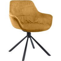 SalesFever Esszimmerstuhl "Rimini Armlehnstuhl, Rückseite mit Wabensteppung", 1 St., Samtoptik, Esszimmersessel, Rückseite mit Wabensteppung,360 Drehfunktion von Salesfever