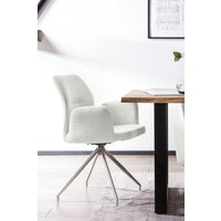 SalesFever Esszimmerstuhl "Taormina Armlehnstuhl mit silbernem Edelstahlgestell" () 1 Stk.Esszimmersessel, 180 Drehfunktion, Gestell aus rostfreiem Edelstahl von Salesfever