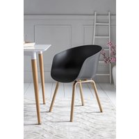 SalesFever Schalenstuhl "Lund Designer Esszimmerstuhl im 2er-Set" (Set) 2 Stk.Zweier-Set: Metallbeine mit edler Holzoptik von Salesfever