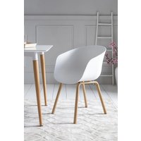 SalesFever Schalenstuhl "Lund Designer Esszimmerstuhl im 2er-Set" (Set) 2 Stk.Zweier-Set: Metallbeine mit edler Holzoptik von Salesfever