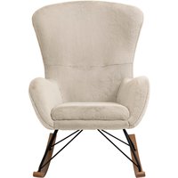 SalesFever Schaukelstuhl "Komfortabl und im Vintage-Stil" () in Lammfelloptik von Salesfever