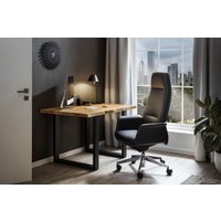 SalesFever Schreibtisch "Villach Arbeitsplatz" echte Baumkante, Home office Laptoptisch von Salesfever