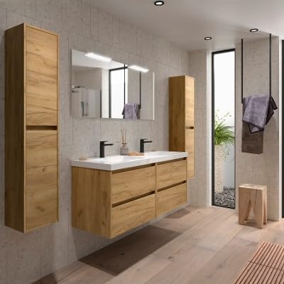 Salgar Badezimmerschrank, Holz, Eiche Afrika, 140 cm von Salgar